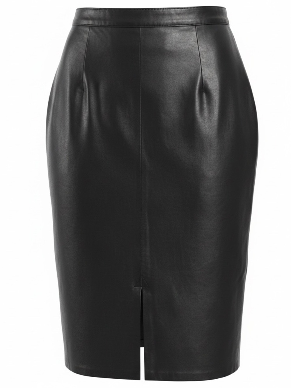 Demir Leather Pencil Skirt Asymmetric Paneled Black Size 4 - Picture 3 of 10